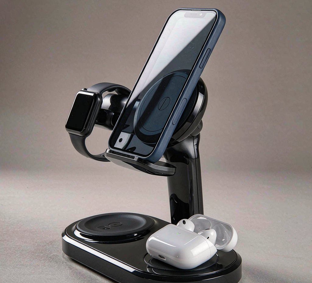 K11 Triad Dock charging stand on a desk